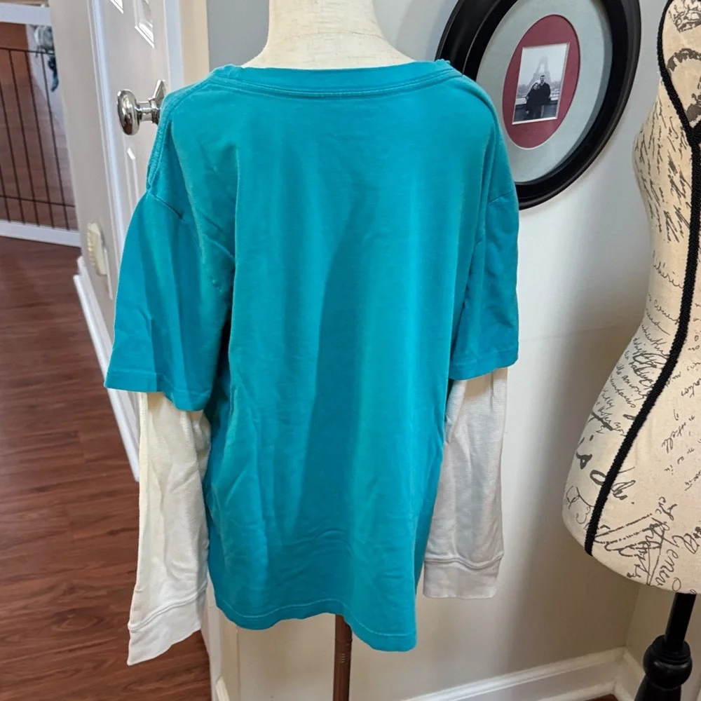 🫎 Gymboree Teal Moose Graphic Long Sleeve Tee
